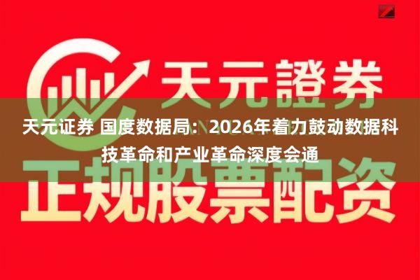 天元证券 国度数据局：2026年着力鼓动数据科技革命和产业革命深度会通