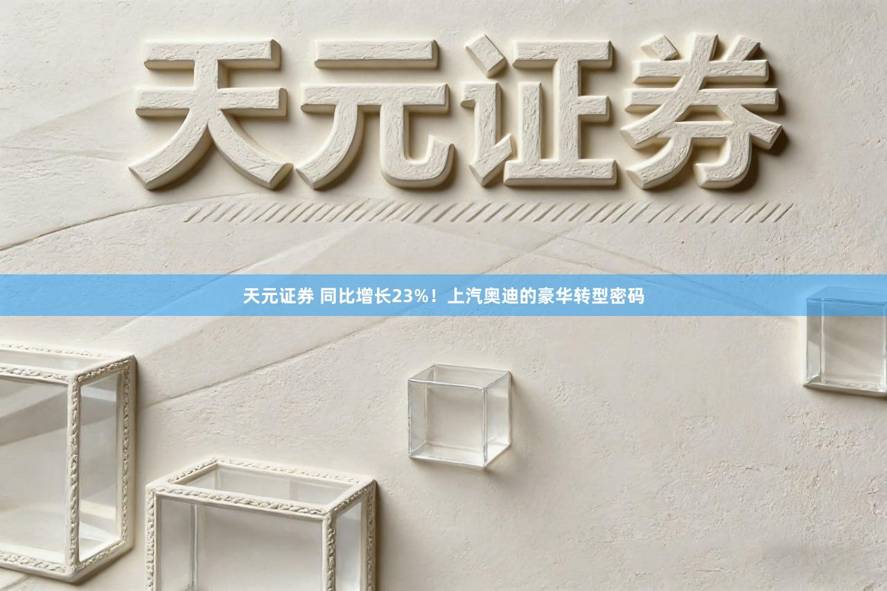 天元证券 同比增长23%！上汽奥迪的豪华转型密码