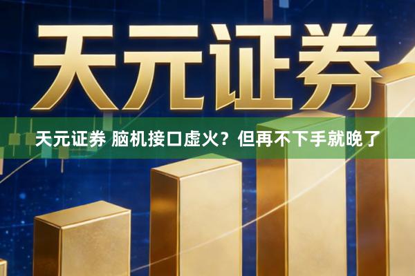 天元证券 脑机接口虚火？但再不下手就晚了